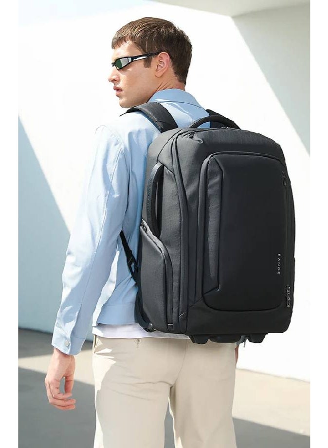 BANGE MultiFunctional Ergonomic 50L Large Capacity 2-in-1 Wheeled Backpack Trolley for Travel - Image 1