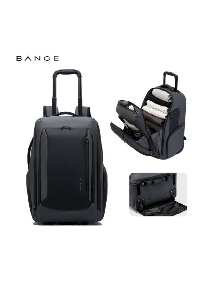 BANGE MultiFunctional Ergonomic 50L Large Capacity 2-in-1 Wheeled Backpack Trolley for Travel - Image 4