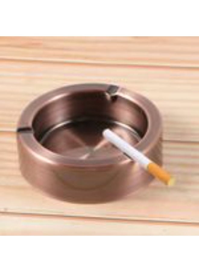 Copper Stainless Steel Round Ashtray, Durable and Stylish - Image 1