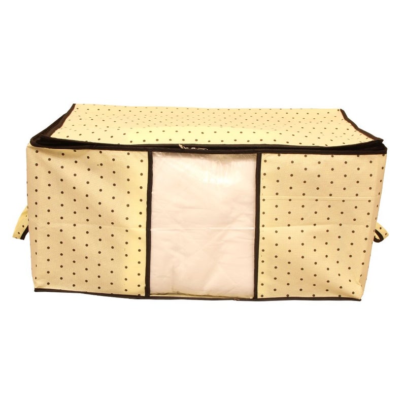 Kuber Industries 3 Piece Rectangular Non Woven Underbed Storage Organiser Set Extra Large Cream CTSN060 - Image 4