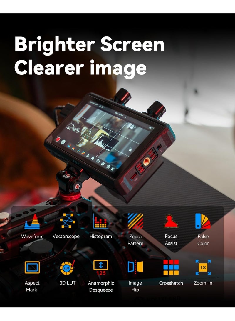 Hollyland Mars M1 Enhanced 5.5-Inch Touch LCD Monitor with HDMI/SDI Input & Output, For Camera Live Monitoring and Recording - Image 5