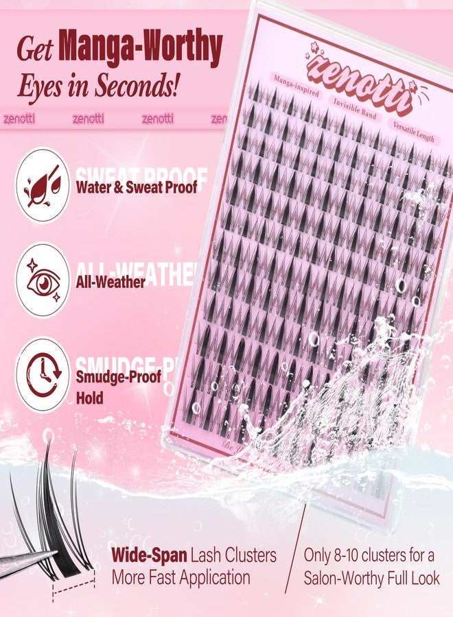 zenotti Fairy Lash Clusters Manga Eyelash Clusters Natural Wispy Cluster Eyelash Extensions with Invisible Band Viva Spiky Individual Lashes DIY Salon Look Lash Extension at Home by zenotti (144pcs 8-18mm) - Image 5