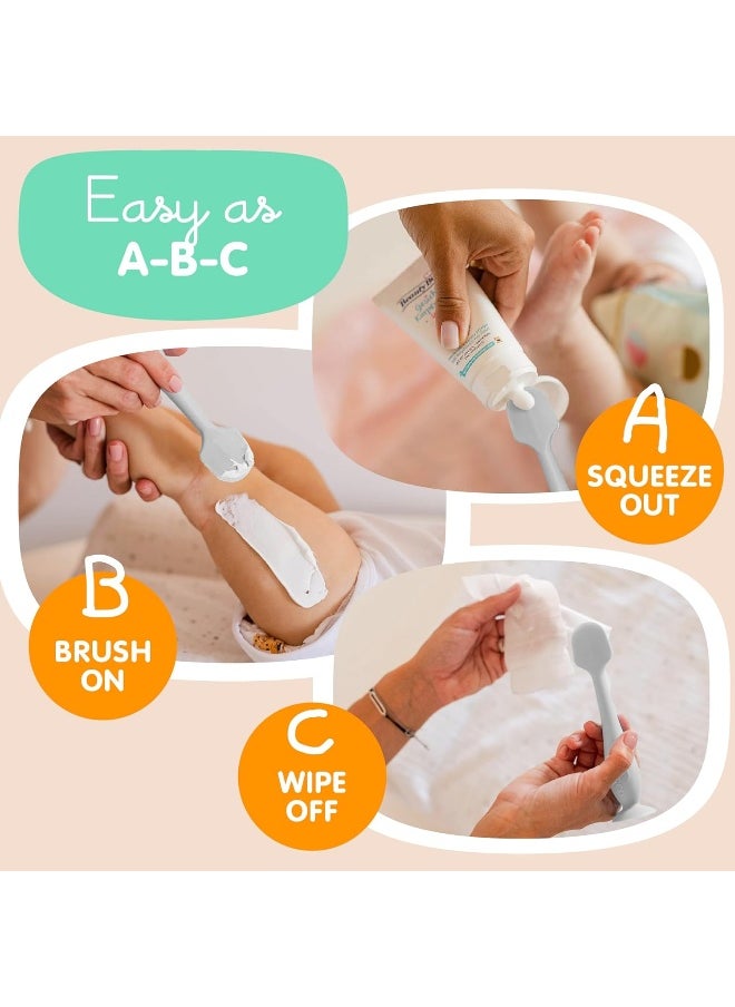 Baby Bum Brush Baby Bum Brush Bumco 2-PACK Diaper Cream Spatula - FULL-SIZE + MINI with TRAVEL CASE - Diaper Cream Applicator for Baby - Baby Necessities - Suitable for Aquaphor, Desitin - Gray & Pink  - Image 5