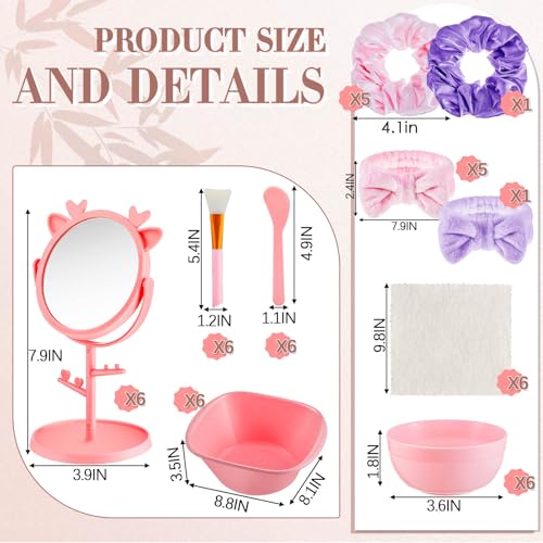 JenPen 6 Set Spa Party Favors Robes and Accessories Kit Supplies for Spa Sleepover Slumber Party Wedding BirthdayPinkLight PurpleSize 12 - Image 3
