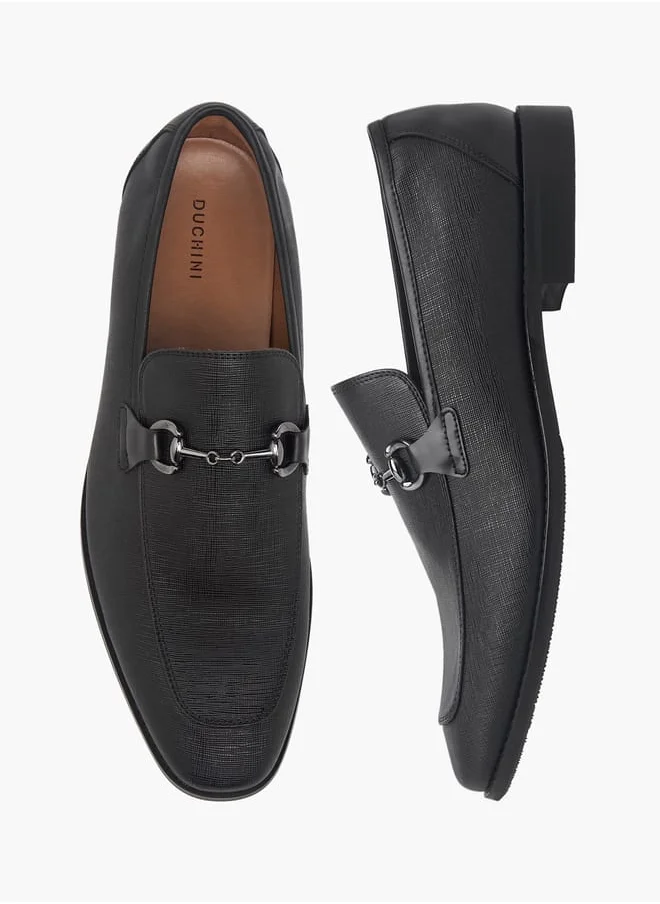 دوتشيني Men's Metal Accent Slip-On Loafers