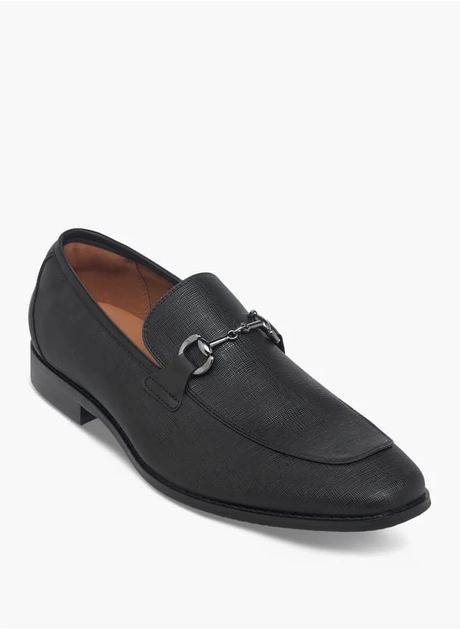 DUCHINI Men's Metal Accent Slip-On Loafers