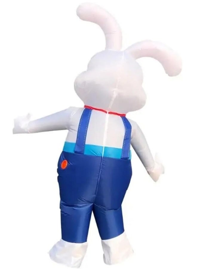 Inflatable Adult Bunny Costume - Blow Up Rabbit Suit with Long Ears Unisex Jumpsuit for Men/Women, Quick Inflate with Built-in Fan- 190T Waterproof Polyester for Halloween, Cosplay, Easter Parties & Themed Events - Fits 150-190cm - Image 5