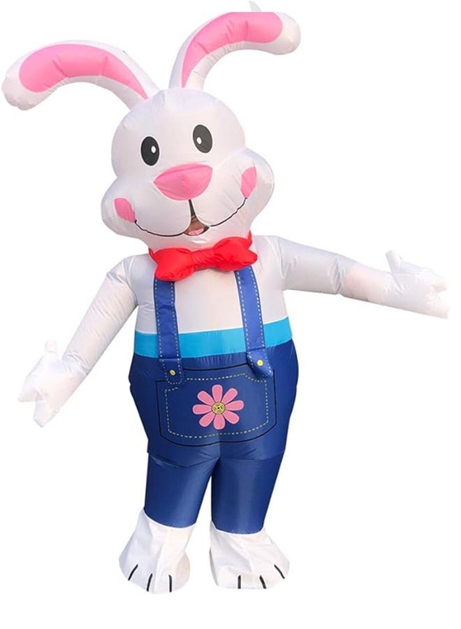 Inflatable Adult Bunny Costume - Blow Up Rabbit Suit with Long Ears Unisex Jumpsuit for Men/Women, Quick Inflate with Built-in Fan- 190T Waterproof Polyester for Halloween, Cosplay, Easter Parties & Themed Events - Fits 150-190cm - Image 3
