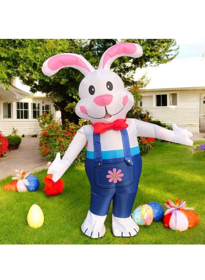 Inflatable Adult Bunny Costume - Blow Up Rabbit Suit with Long Ears Unisex Jumpsuit for Men/Women, Quick Inflate with Built-in Fan- 190T Waterproof Polyester for Halloween, Cosplay, Easter Parties & Themed Events - Fits 150-190cm - Image 4