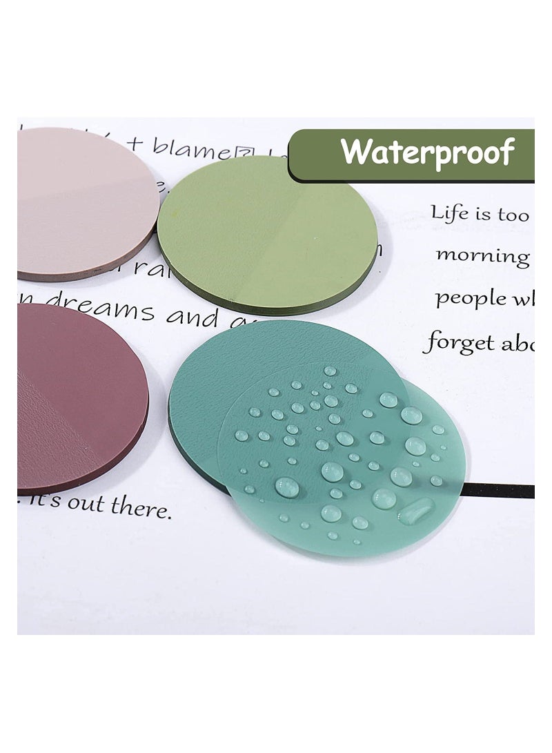 Y&D SYOSI 400Pcs Transparent Sticky Notes, 1.7In Morandi Cute Round Clear Tabs, Self-Adhesive Translucent Book Markers Page Flags Stickers, for Annotating Books, Office & School Study Supplies  - Image 3