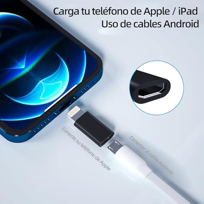 Apple MICRO USB TO LIGHTNING JACK CONVERTER CHARGER (3 PACK) FOR IPHONE 14 13 12 11 PRO MAX 7 8 PLUS X SE XS XR FOR IPAD AIR ACCESSORIES FOR APPLE MALE ANDROID FEMALE CABLE ADAPTER CONVERTER - Image 3
