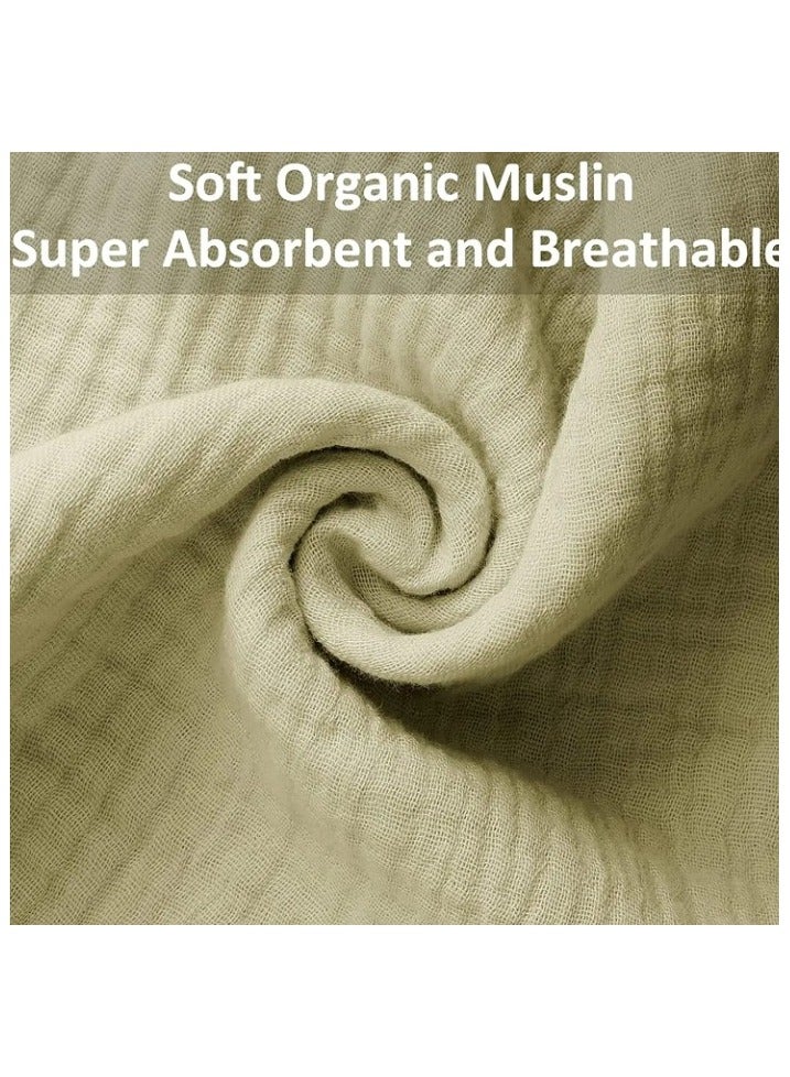 Muslin Baby Bibs 5-Pack – Super Soft Bandana Drool Bibs for Boys & Girls, Absorbent & Adjustable Teething Bib Set, Breathable Muslin Cotton, Unisex Neutral Colors C - Image 5