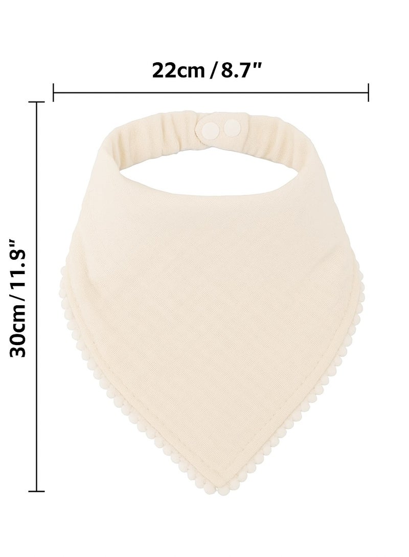 Muslin Baby Bibs 5-Pack – Super Soft Bandana Drool Bibs for Boys & Girls, Absorbent & Adjustable Teething Bib Set, Breathable Muslin Cotton, Unisex Neutral Colors C - Image 3
