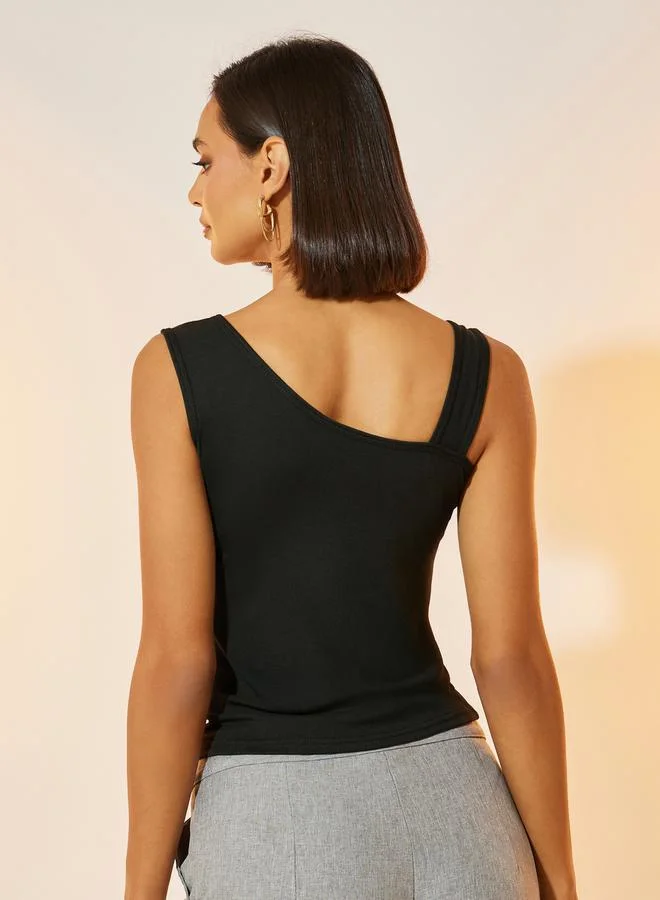 Take Two Fitted Asymmetrical Neck Tank