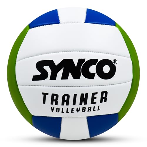 Synco Trainer Volleyball | PVC Volley Ball Machine Stitched | 18 Panel Soft Touch | Durable & Lightweight | Indoor/Outdoor Play | for Youth & Adults Training Volleyball Size- 4 - Image 1