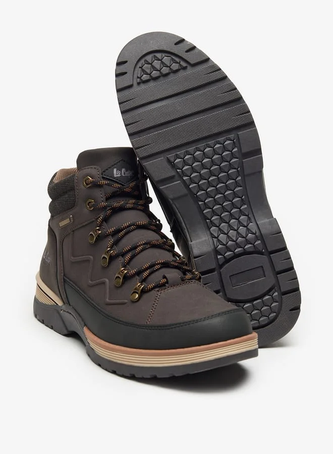 Lee Cooper Mens Logo Detail Chukka Boots with Zip Closure