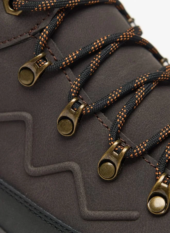 Lee Cooper Mens Logo Detail Chukka Boots with Zip Closure