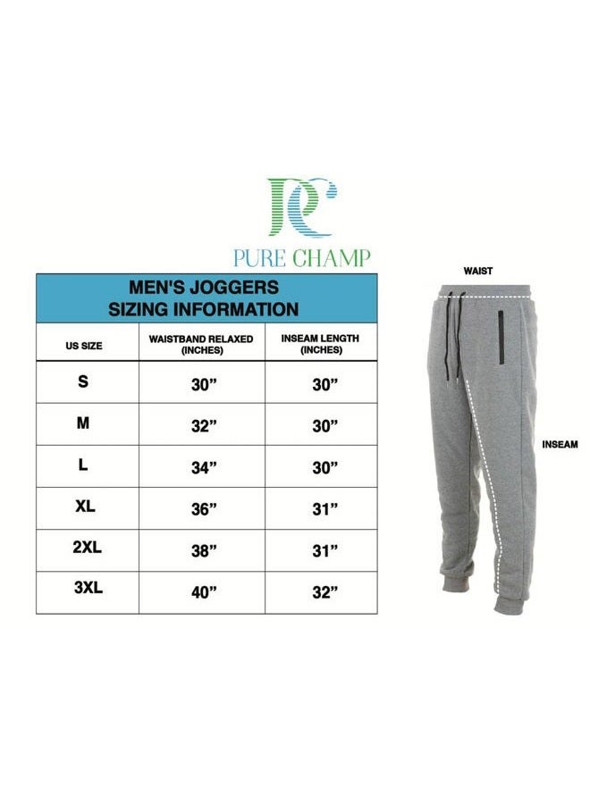 PURE CHAMP Mens 3 Pack Fleece Active Athletic Workout Jogger Sweatpants for Men with Zipper Pocket and Drawstring Size S-3XL, Set 3, XL - Image 4