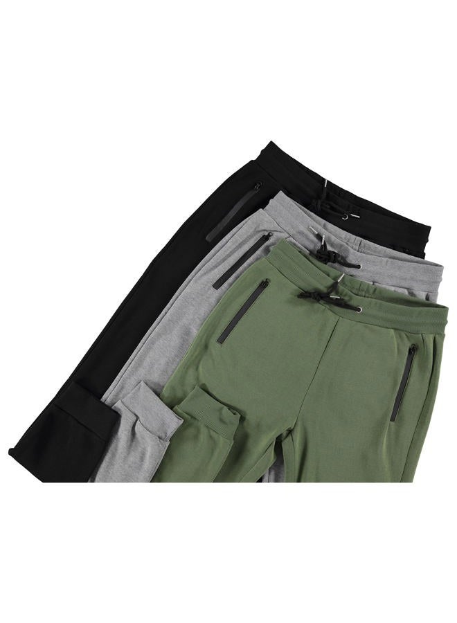 PURE CHAMP Mens 3 Pack Fleece Active Athletic Workout Jogger Sweatpants for Men with Zipper Pocket and Drawstring Size S-3XL, Set 3, XL - Image 3