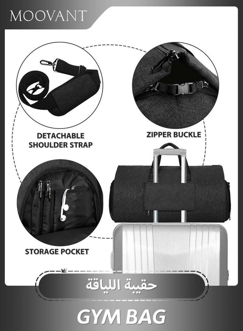 Moovant 2 in 1 Hanging Suitcase Suit, Large Capacity Travel Bag, Carry-on Garment Bag, Waterproof Folded Handbag, Fitness Storage Bag, Multi-purpose Duffel Bag with Shoes Compartment - Image 5