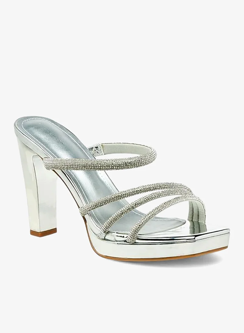 Flora Bella By Shoexpress Womens Embellished Block Heel Sandals