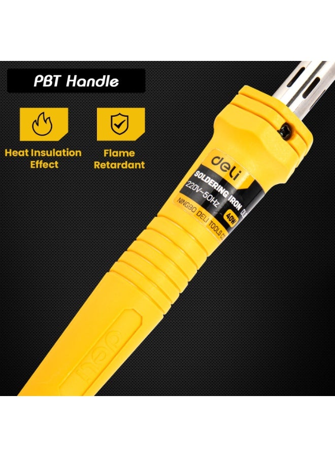 Deli 40W Soldering Iron - Nichrome Heating Element with Adjustable Temperature - Ergonomic Grip for Electronics & DIY - Image 4