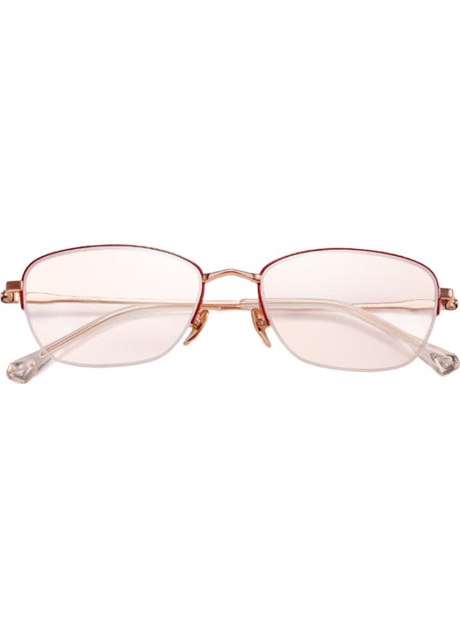 Sunset Red Pure Titanium Reading Glasses Women Fashion High-End Blue Light Blocking Mother'S Day Gift Model A103M +3.00 Strength - Image 1