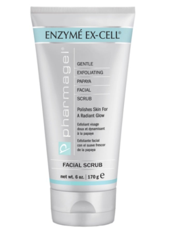 Pharmagel Harmagel Enzyme Excell Gentle Papaya Face Exfoliator Scrub For All Skin Types 6 Ounces