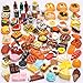 LUYI 80 Pieces Mini Food Drinks Bottle Toys Pretend Food for Dollhouse Kitchen Accessories Mini Play Resin Food Toys - Image 4