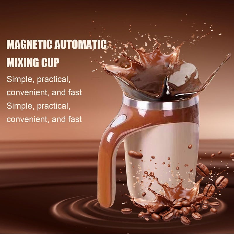 Jieclem Rechargeable Self-Stirring Coffee Mug, 2025 Upgrade, Automatic Magnetic Stirring, Stainless Steel, Portable, with Lid (Coffee) - Image 3