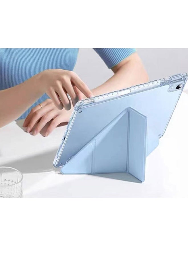 for iPad 2025 (11th Generation) A16 11-inch Case Cover, Triple Fold Y-shaped Design, Multi Angle, Leather Tablet Cover With Pen Slot, Automatic Wake-up/sleep,Blue  - Image 2