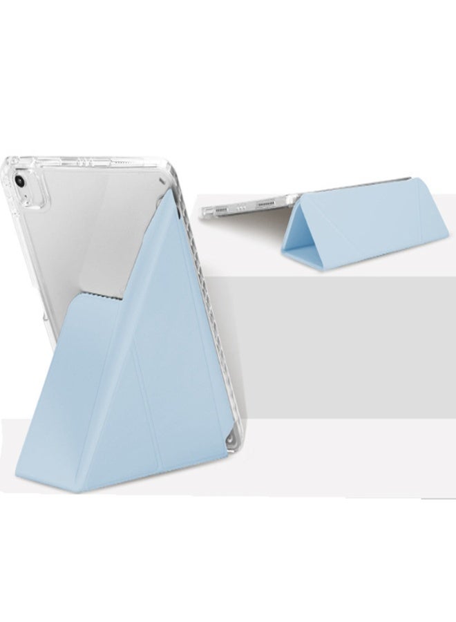 for iPad 2025 (11th Generation) A16 11-inch Case Cover, Triple Fold Y-shaped Design, Multi Angle, Leather Tablet Cover With Pen Slot, Automatic Wake-up/sleep,Blue  - Image 1