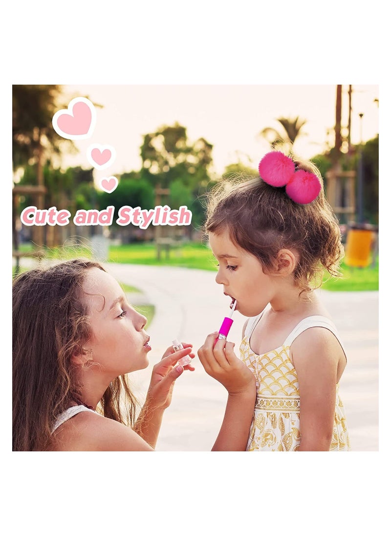 Generic - 8 Pcs Pom Pom Hair Ties Fluffy Elastic Hair Ties Hair Accessories for Girls Pink Scrunchie Ball Hair Ties for Girls Toddlers Pigtail, 4 Colors(Pink Theme) - Image 1