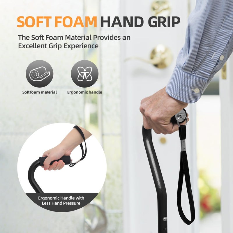BeneCane Walking Cane for Men & Women Adjustable Cane with Offset Soft Cushioned Handle -Portable Lightweight Sturdy Mobility Walker Aid for Elderly, Seniors Collapsible Cane - Image 5