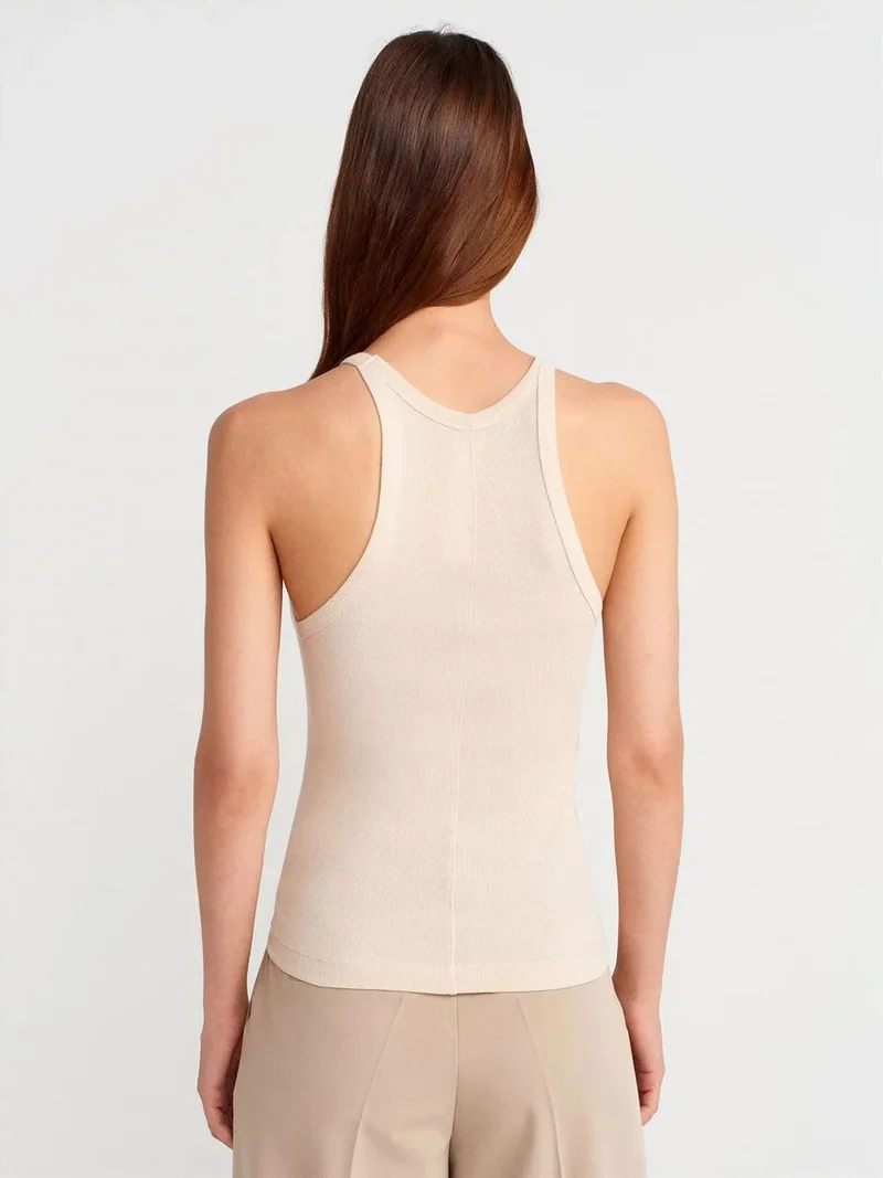 ديلفين DILVIN Ribbed Cotton Sleeveless Cami Blouse
