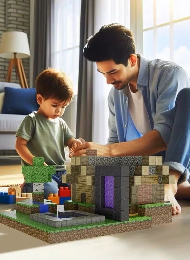 32 PCS Magnetic Blocks-Build Mine Magnet World Set for Boys & Girls Age 3+ STEM Sensory Toys for Toddlers Gifts for 3+ Years Kids,1" Magnet Cubes Classroom Must Haves Construction Toys - Image 2