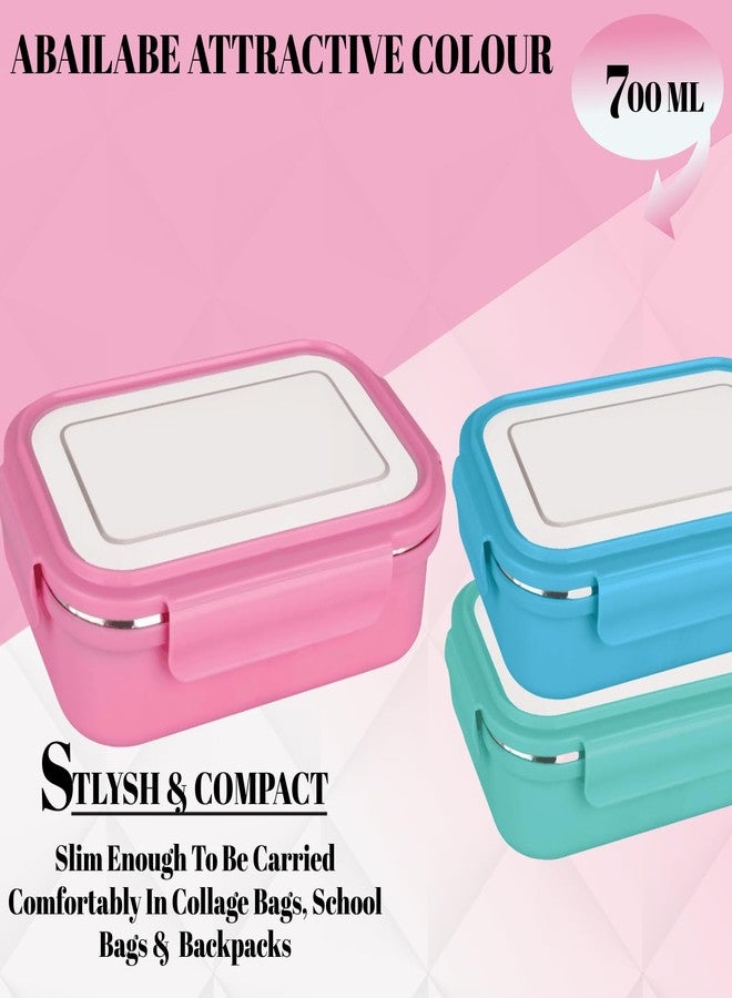 Hitexnetee Volvo Stainless Steel Insulated Airtight Leak-Proof Lunch Box with Inner Steel Container for Office, School, Picnic (700, Pink)_HN_110 - Image 5