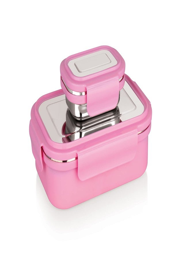 Hitexnetee Volvo Stainless Steel Insulated Airtight Leak-Proof Lunch Box with Inner Steel Container for Office, School, Picnic (700, Pink)_HN_110 - Image 1