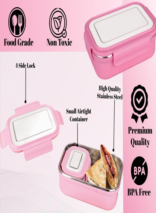 Hitexnetee Volvo Stainless Steel Insulated Airtight Leak-Proof Lunch Box with Inner Steel Container for Office, School, Picnic (700, Pink)_HN_110 - Image 4