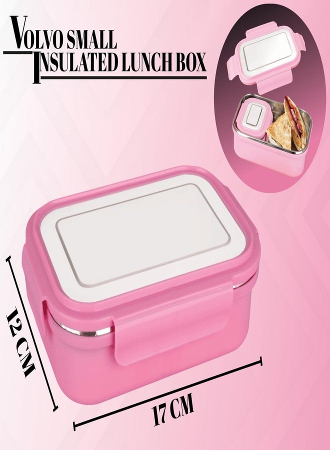 Hitexnetee Volvo Stainless Steel Insulated Airtight Leak-Proof Lunch Box with Inner Steel Container for Office, School, Picnic (700, Pink)_HN_110 - Image 3