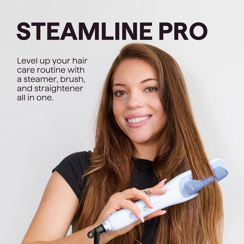 wavytalk Pro Steam Hair Straightener Brush, Steamline Pro 3 in 1 Straightening Brush, Steam Reduces Damage, Nourishes Hair, and Expedites Straightening - Image 2