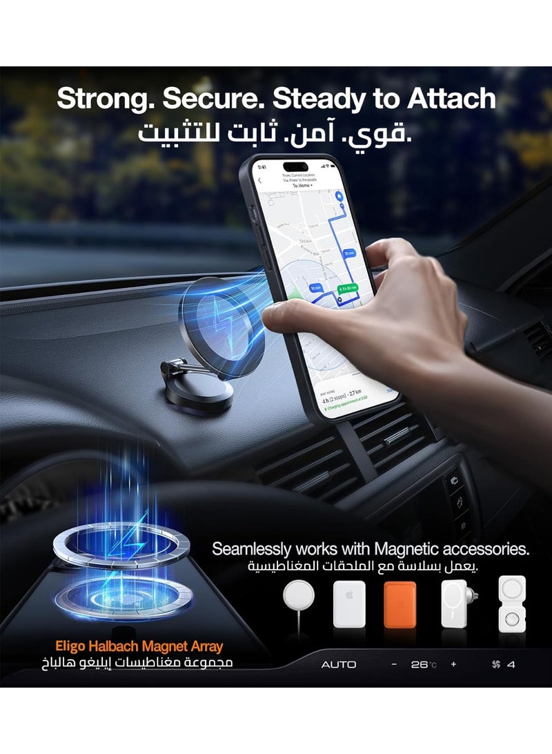 Eligo iPhone 14 Pro MagSafe Case, Magnetic Cover with Invisible Stand, Shockproof Protection Phone Shell, Matte Kickstand Back Cases for Apple 14 Pro 6.1" (2022) (Black) - Image 4