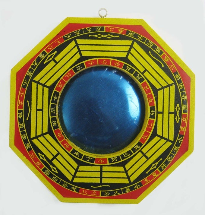 BIG SIZE FENG SHUI PAKUA BAGUA PAKWA MIRROR 16 X 16 CM.