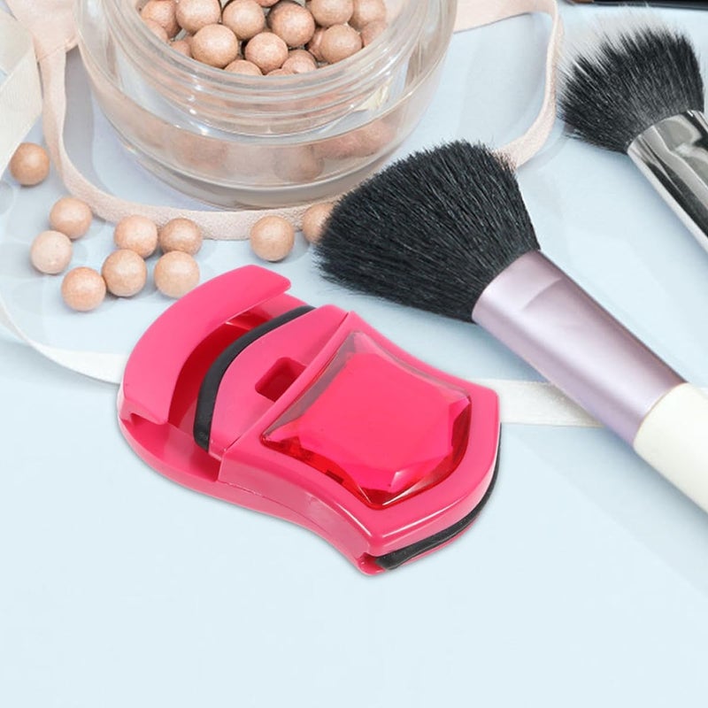 2pcs Eyelash Curler Lash Curling Tool for Asian Eyes Compact Makeup Accessory Travel Beauty Tool with Rose Red Handle - Image 5