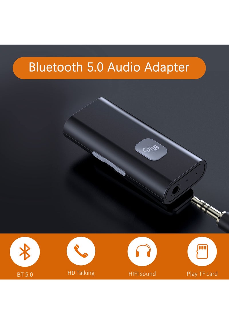 Generic - Bluetooth Receiver for Car - 3.5mm Aux Adapter with Clip, Portable Music Streaming for Headphones & Home Stereo, Supports TF Card Playback - Image 1