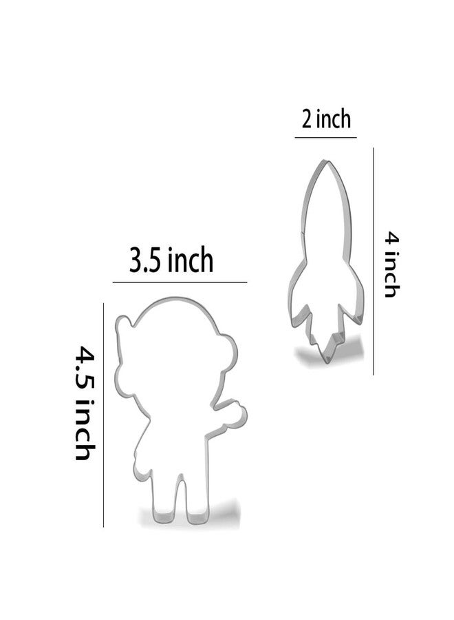 Keewah Space Cookie Cutter Set - Rocket, Astronaut, UFO, Moon, Saturn, Star, Planet - 7 Piece - Stainless steel - Image 2