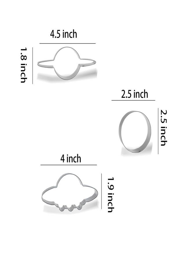 Keewah Space Cookie Cutter Set - Rocket, Astronaut, UFO, Moon, Saturn, Star, Planet - 7 Piece - Stainless steel - Image 4