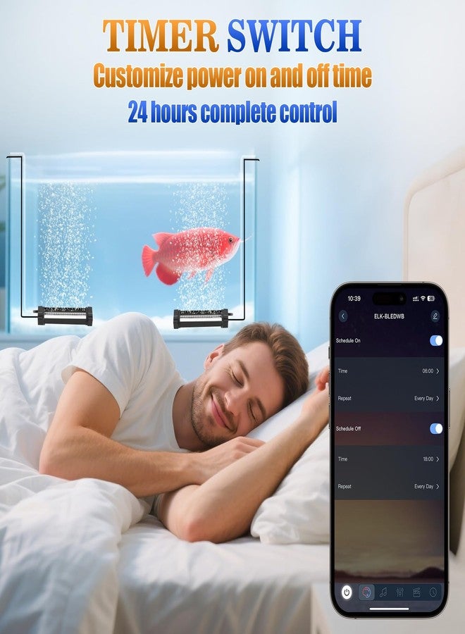SZMiNiLED Fish Tank Bubbler Light for Aquarium: 2-in-1 Aquarium Grow Light with APP & Remote Control for Aquatic Pet Enthusiasts - RGB Changing Fish Lamp for 2-5 Gollon Freshwater Saltwater Tank Decor - Image 3