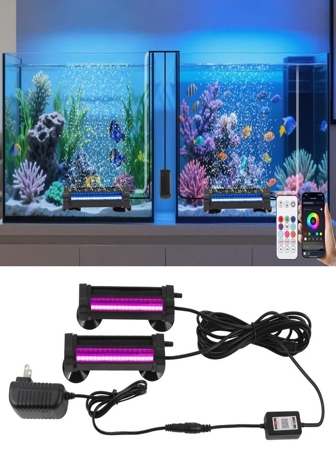 SZMiNiLED Fish Tank Bubbler Light for Aquarium: 2-in-1 Aquarium Grow Light with APP & Remote Control for Aquatic Pet Enthusiasts - RGB Changing Fish Lamp for 2-5 Gollon Freshwater Saltwater Tank Decor - Image 1