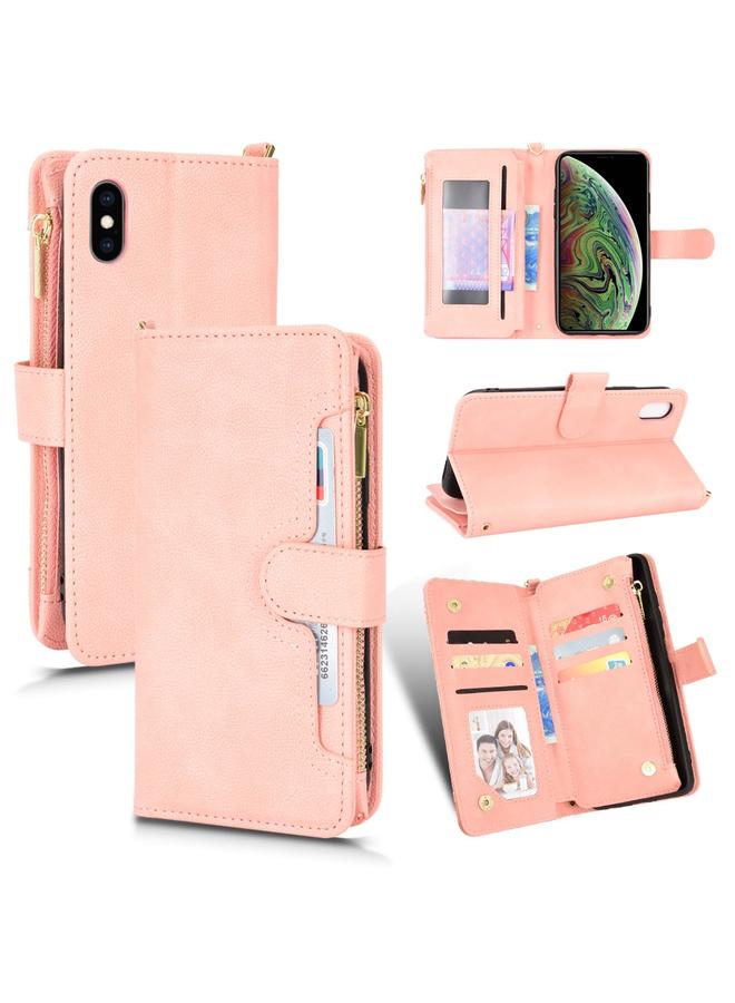 erorex Case For iPhone XS Max Litchi Texture Zipper Leather Phone Case - Image 1